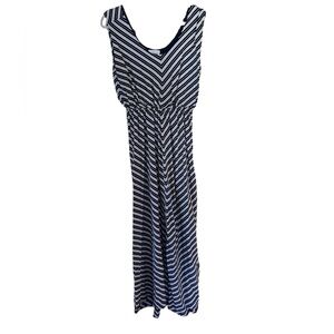 Olive & Oak Black & White Striped Maxi Dress – Nautical Vibes | Size Large
